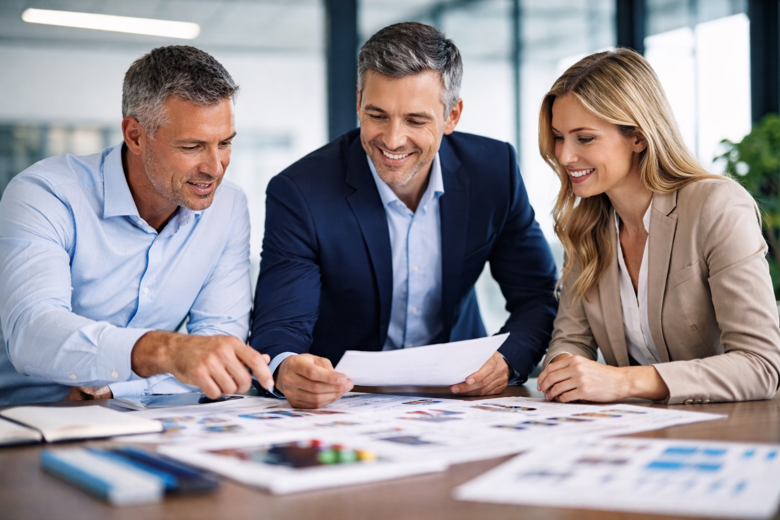 Bürobedarf und Business Produkte für Großhandel, B/B und Gewerbe. Angestellte im Büro bei der Abeit.