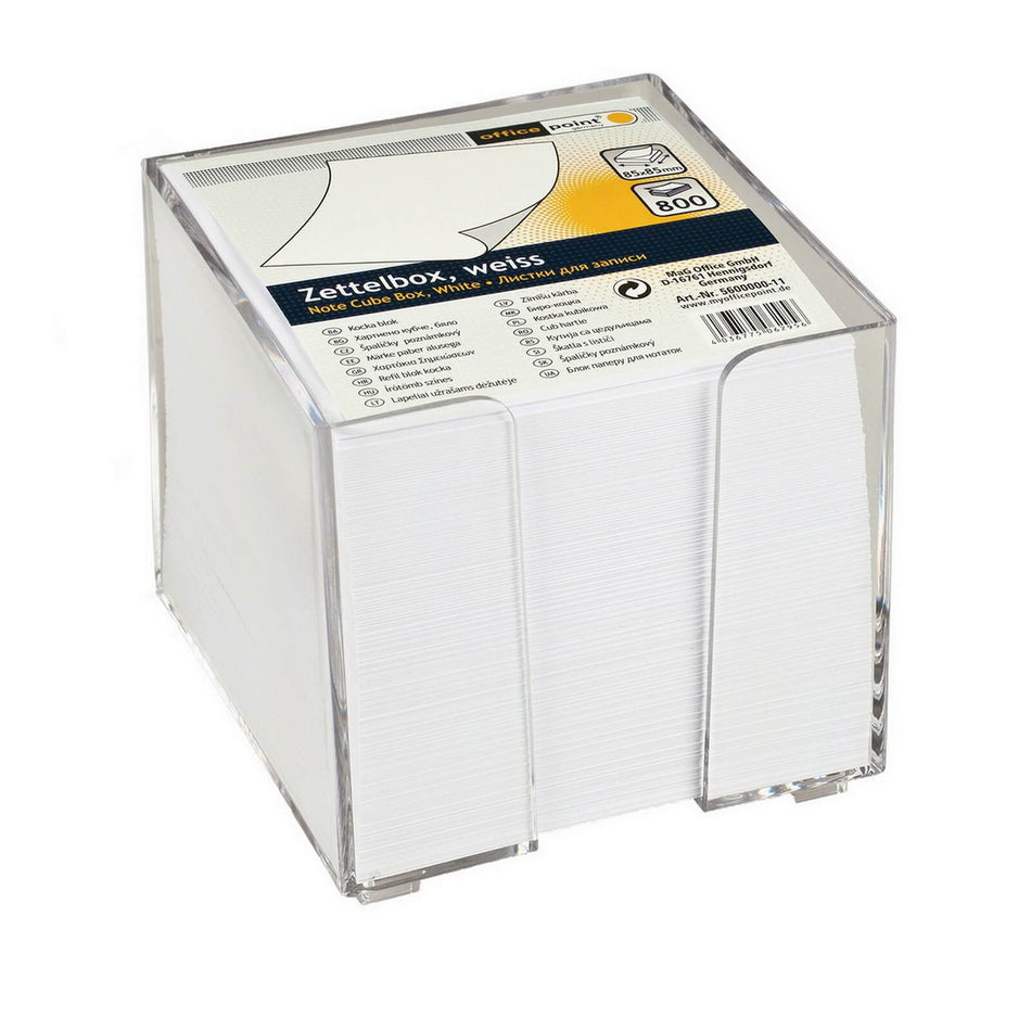 Zettelbox weiß 9x9 cm