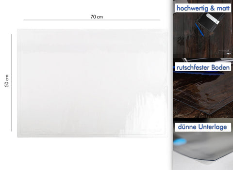 Schreibtischunterlage 50x70 cm transparent